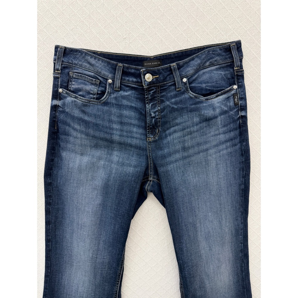 Silver Jeans Co Suki Bootcut Jeans Medium Wash Blue Stretch Denim Size 16W L33 - Picture 2 of 6